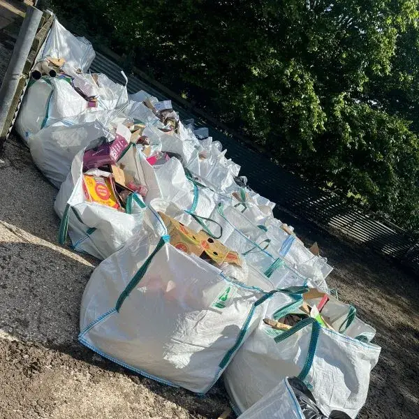 Multiple filled skip bags